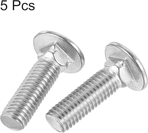 Miniatura 27 de uxcell Perno de carro de 1/2-13x1-1/4" Cuello cuadrado de cabeza redonda Acero inoxidable 304 5pcs