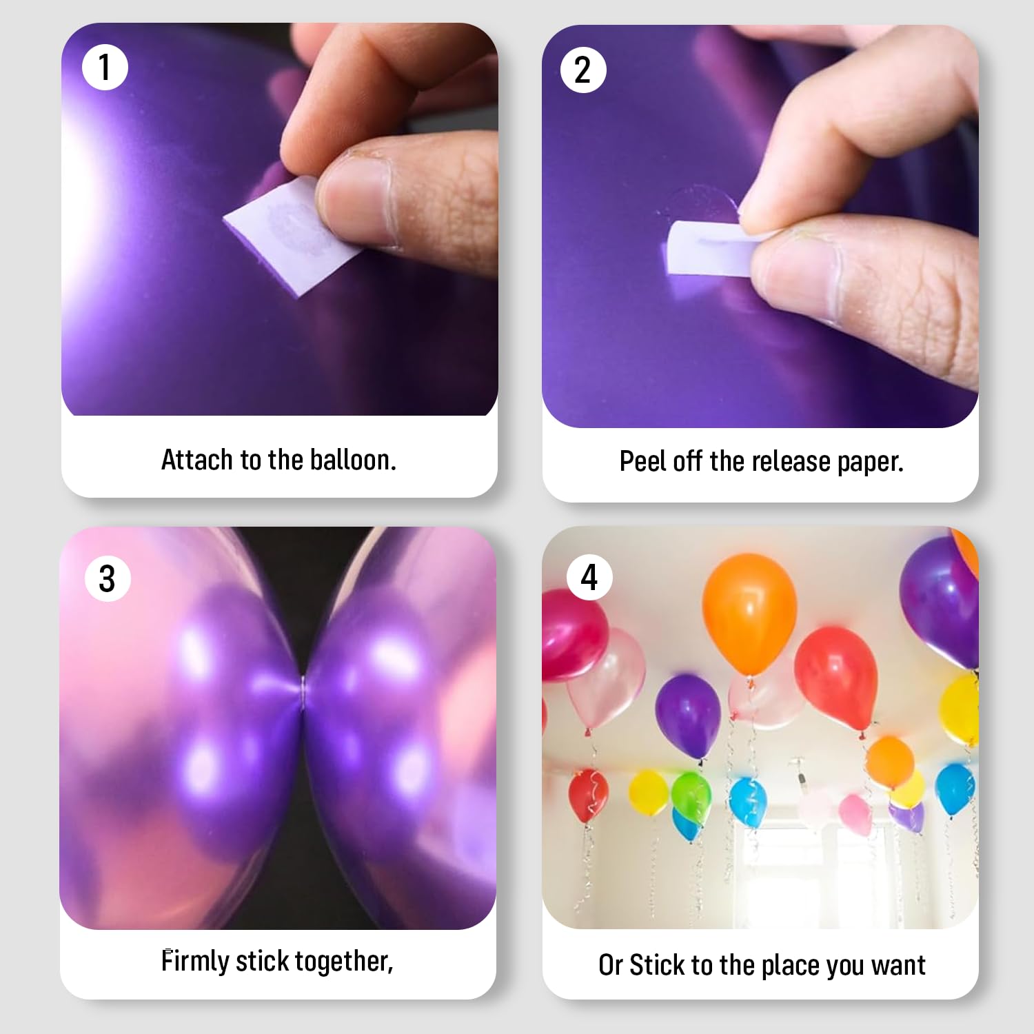 Party Propz Balloon Glue Dot For Decoration - 200 Dots 2 Pcs Glue Dots For Balloons | Balloons Glue Dot Tape For Wall | Glue Dots Tape | Balloon Decoration Kit 1