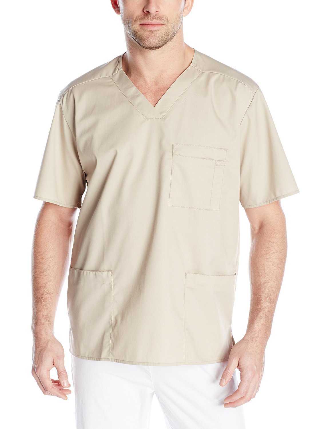 WonderWink Men's V-Neck Top, Khaki, XX-Large