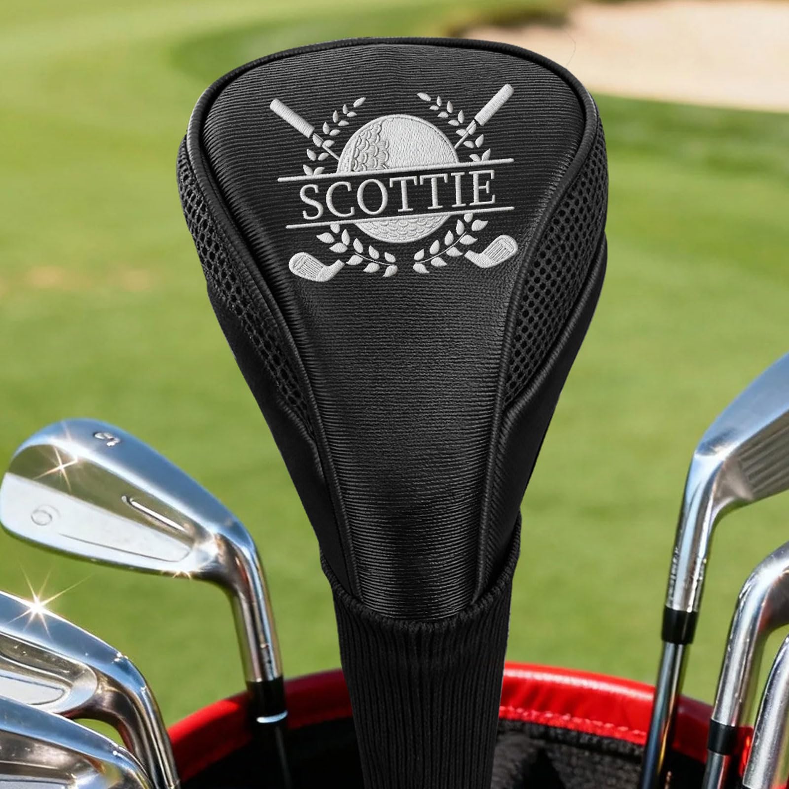ELULAE Personalized Golf Club Cover, Custom Name or Logo, Head Cover Driver, Men's Golf Accessories, Gifts for Golf Lovers, Golfers, Dad, Husband, Father's Day Birthday Wedding Xmas Gifts