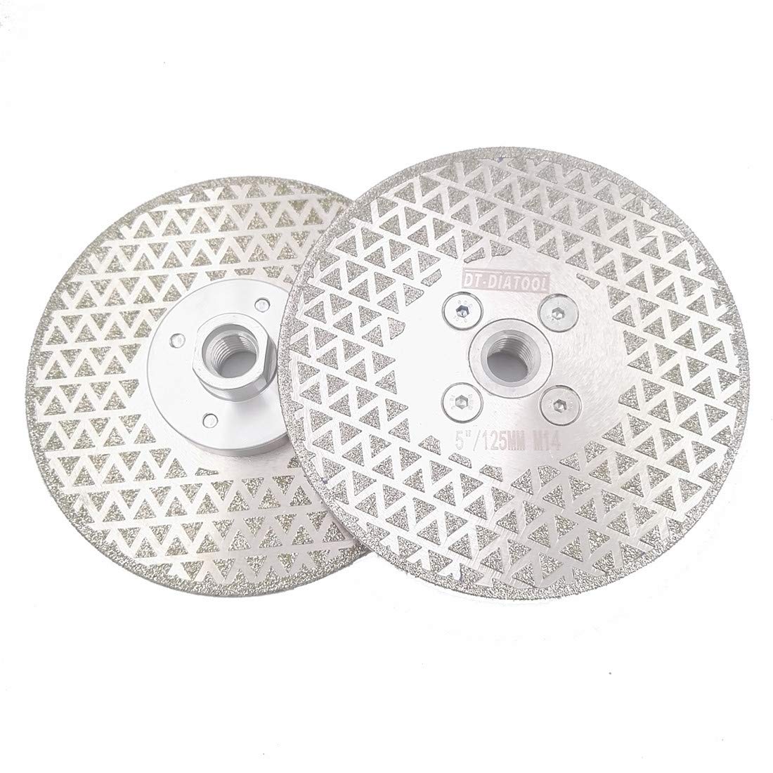 Dt-Diatool Black Diamond Cutting And Grinding Discs 2Pcs 5 Inch / 125Mm X M14 Both Side Coated Electroplated For Granite Tile Marble Stone