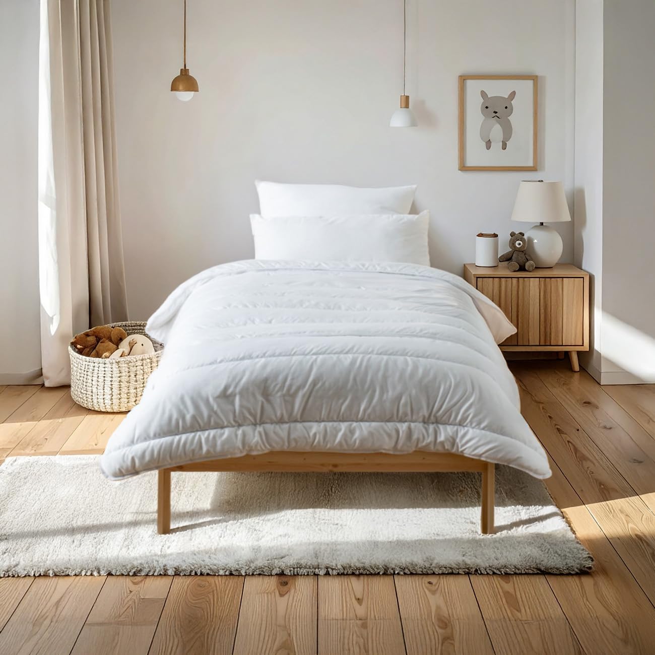 Bleu Câlin Edredón, Para Cama Extensible, Lavable a 95°, Blanco, 140x(150+50) cm, KBOBEVOL