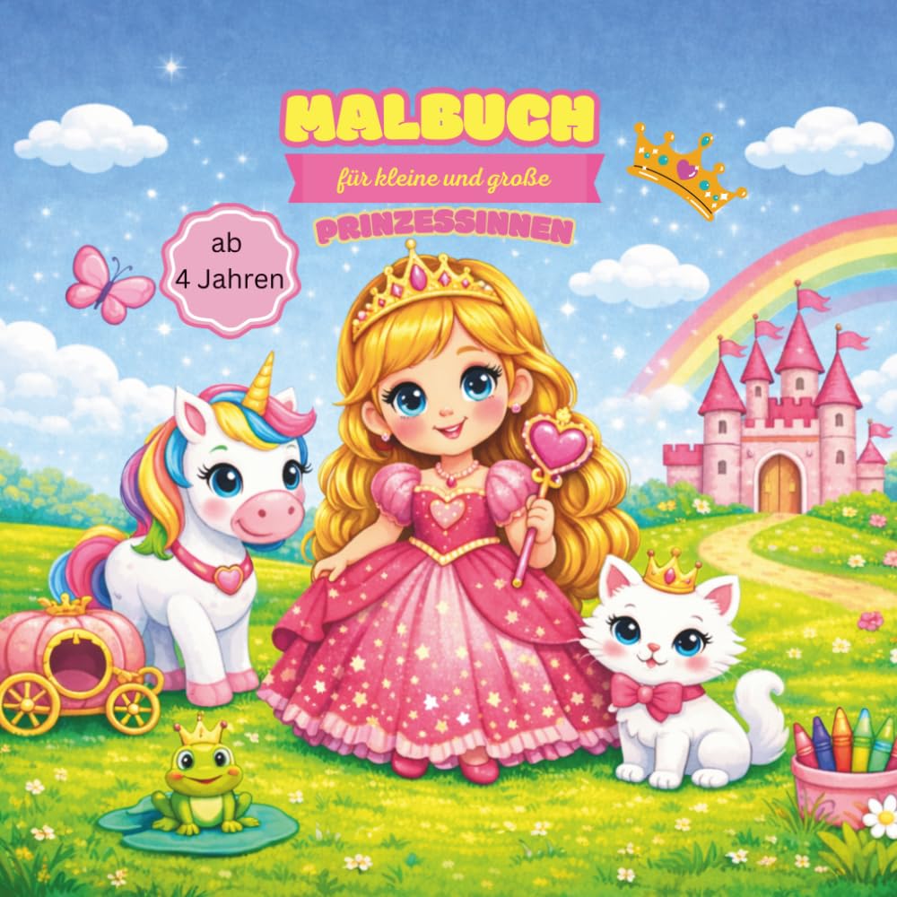 Malbuch Prinzessinnen: Malbuch ab 4 Jahren I über 40 Motive I Prinzessinnen I Kinder Jungen und Mädchen I Geschenk I Fördert Kreativität und Fantasie (Malbücher)