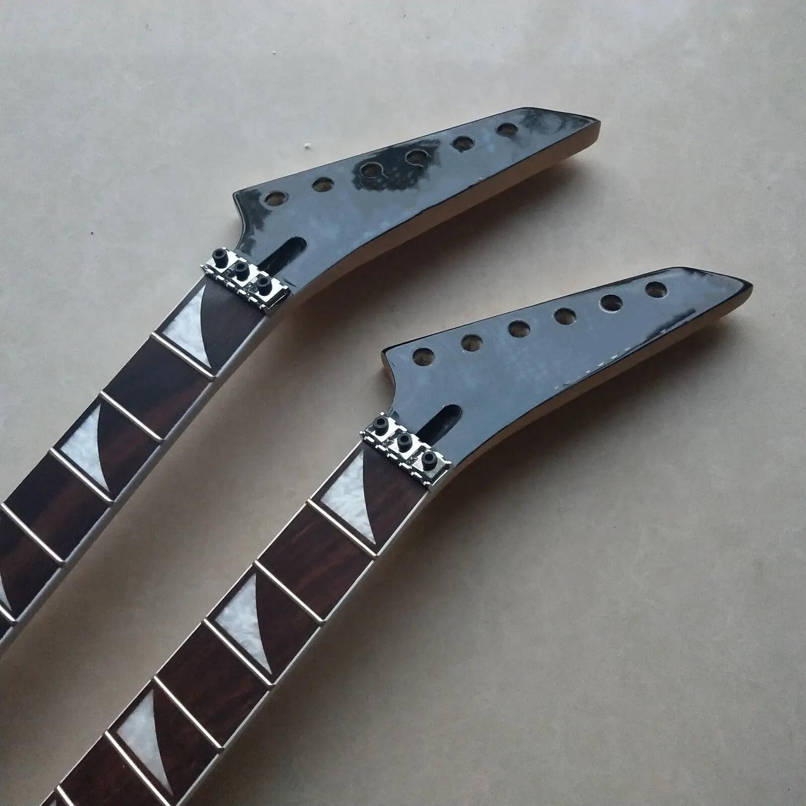 Manche de guitare noir, 24ème frette, incrustation touche en bois rose, pièces rechange, 2