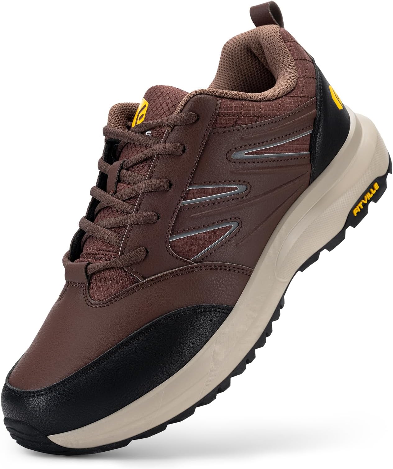 FitVille Mens Extra Wide Walking Shoes, Hiking Trainers