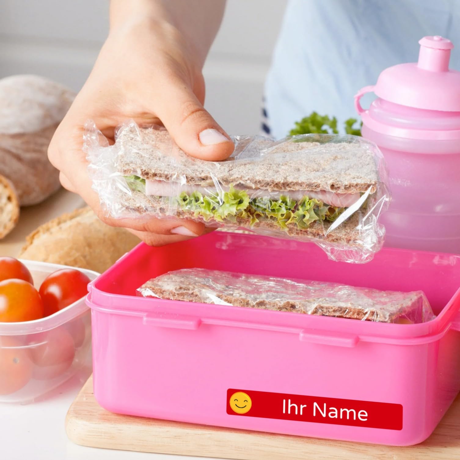 KINDER-DRUCKEREI 260 Stück personalisierte Namensaufkleber für Kinder - 3 Größen Set Mini/Mittel/Groß - Spülmaschine geeignet/Wasserfest/Kratzfest für Innen und Außen