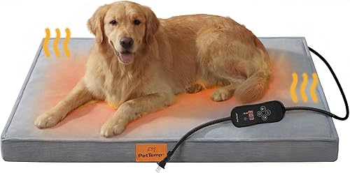 Cama térmica extragrande para perros con espuma viscoelástica ortopédica, camas de 4 pulgadas de grosor para perros de tamaño grande, sofá