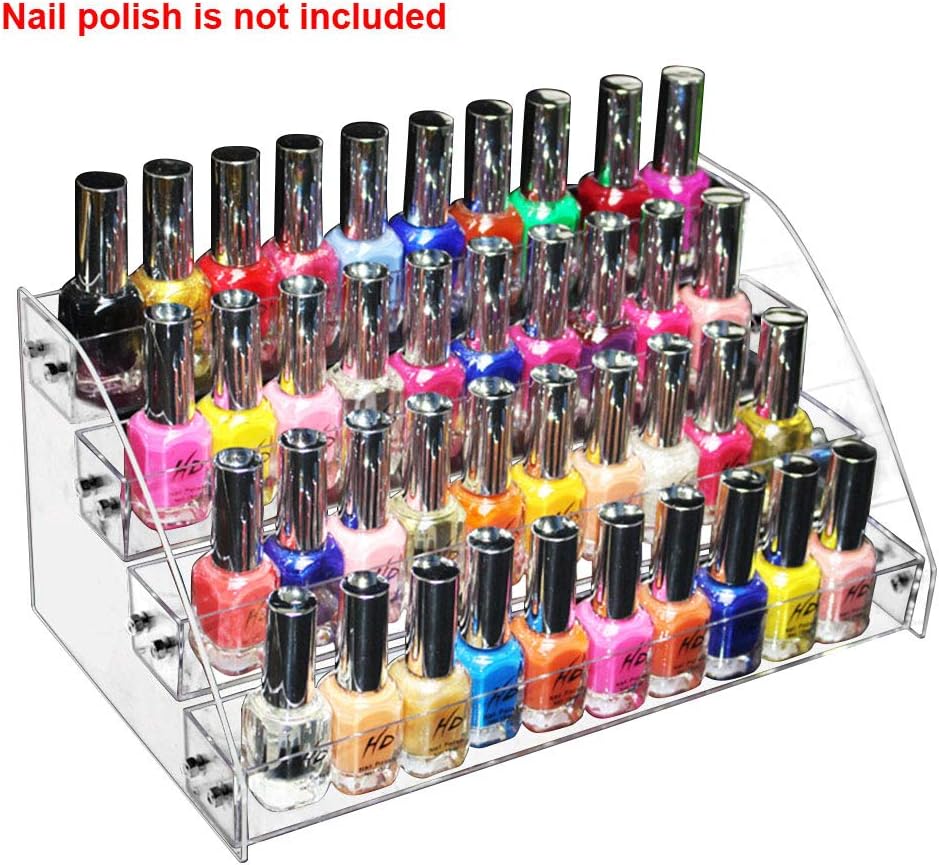 Clear Acrylic Nail Polish Organizer,3‑Tier Trapezoid Nail Polish Holder image 4