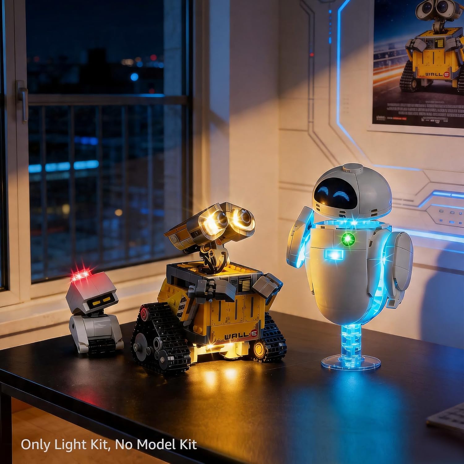 Kyglaring LED Light Kit Compatible with Lego Wall-E & EVE 43279 Building Blocks, Upgrade Touch Control & Dimming, Lighting Accessories for Pixar Walle Model Set, Lights Only, Touch Version.
