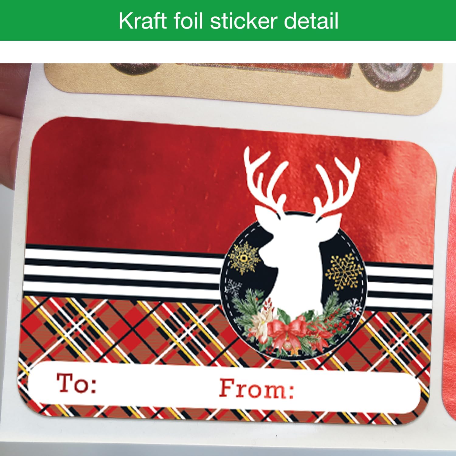 80-Count Large Foil Christmas Gift Tag Stickers, 8 Large Designs - Xmas to and from Christmas Name Tags for Wrapping-Holiday Present self-Adhesive Gift Labels image 4