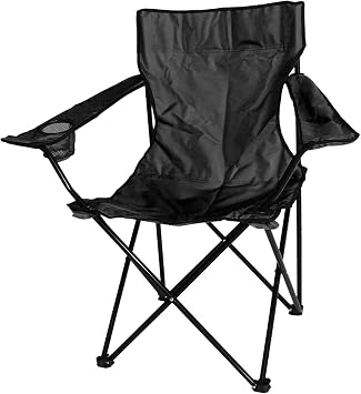 Albert Austin Beach Chair Folding Camping Chairs   Lightweight Folding Chair Outdoor Seat For Camping, Fishing, Beach Black