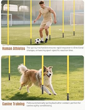 GHB Agility Poles 6 Pack 6ft Sports Soccer Training Poles,Detachable Speed Training Equipment Football Accessories