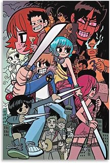 Scott Pilgrim Comic Characters Canvas Art Poster and Canvas Wall Art Living Room Posters Bedroom Painting, Wall Art Picture Print Modern Family Bedroom Decor Posters 12x18inch(30x45cm)