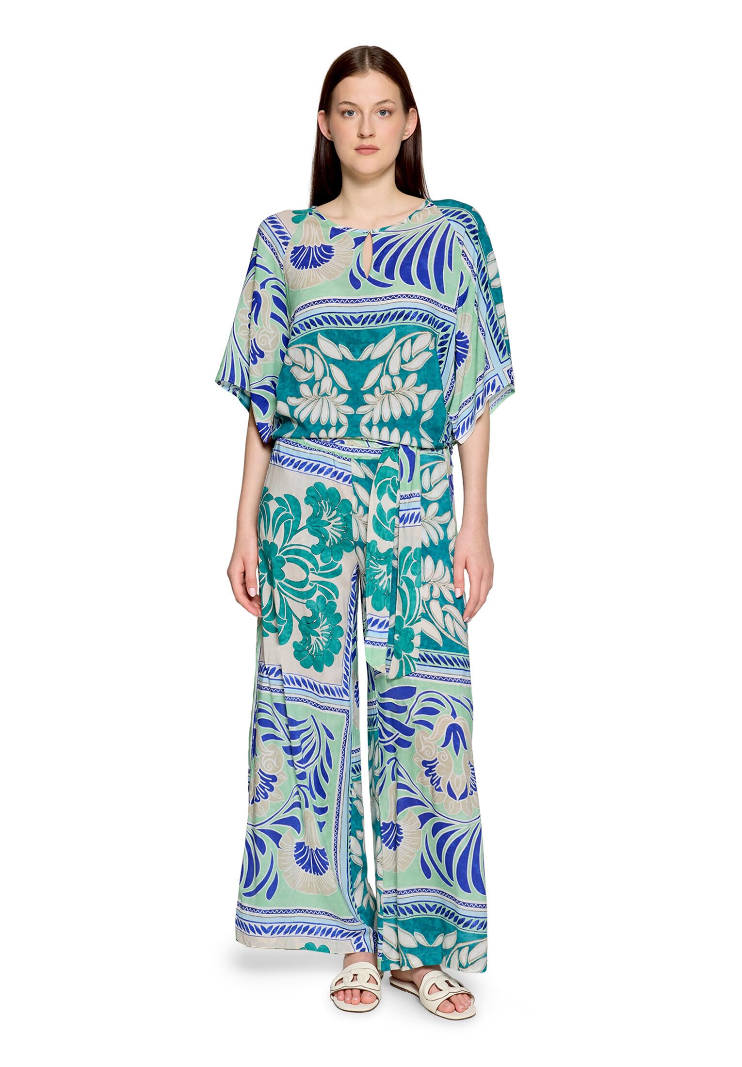 Cartoon Damen Palazzo-Hose mit Gummizug