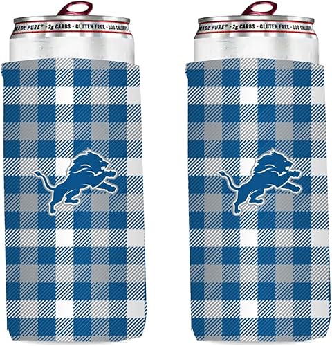 Miniatura 12 de Paquete de 2 soportes para latas de fútbol de 12 onzas, delgado y delgado, aislador de bebidas Huggie Cooler Coozies (Arizona (cardenales))