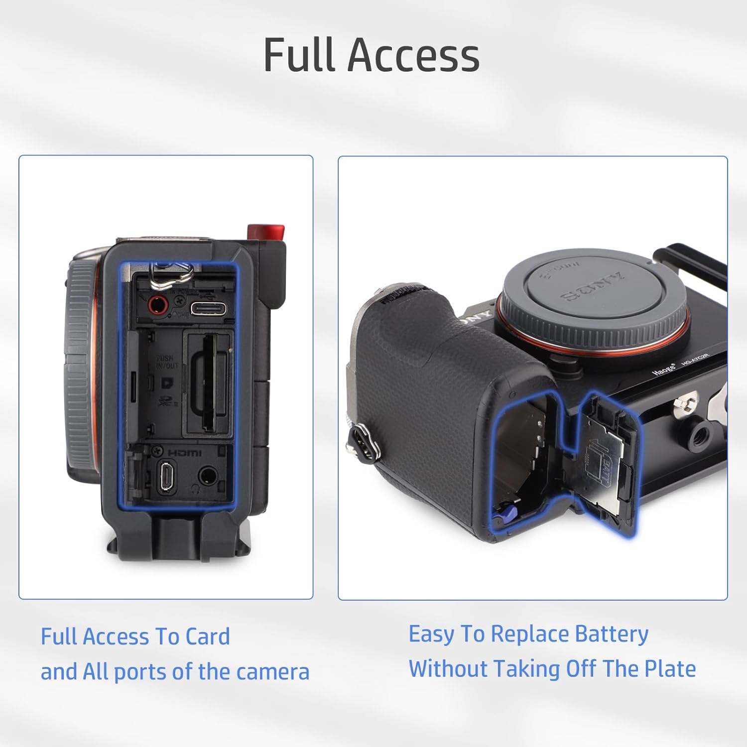 Haoge Camera L Bracket for Sony A7C2 A7CR Camera,1 Piece Integrated Metal Arca Style Compatiable Quick Release Plate - Image 4