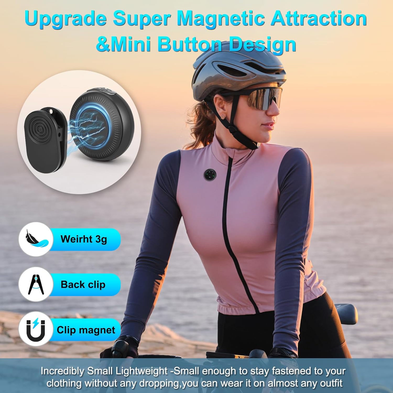 Wireless Microphone for iPhone/Android, USB C mic with Noise Cancellation, 16hrs Battery Life Magnetic Mic, Tiny Microphone for Video Recording，Streaming