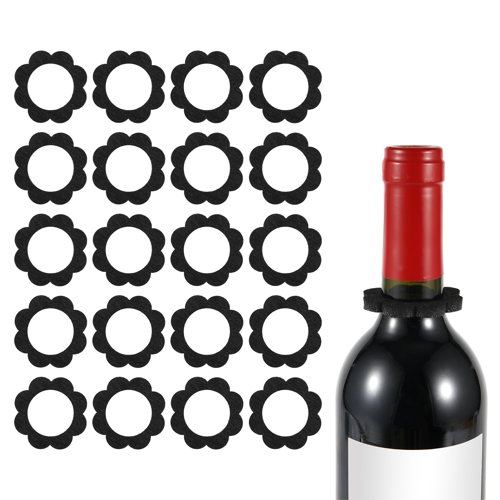 Collier Anti-Goutte à Vin sans Déversement en Forme de Fleur pour Table Propre