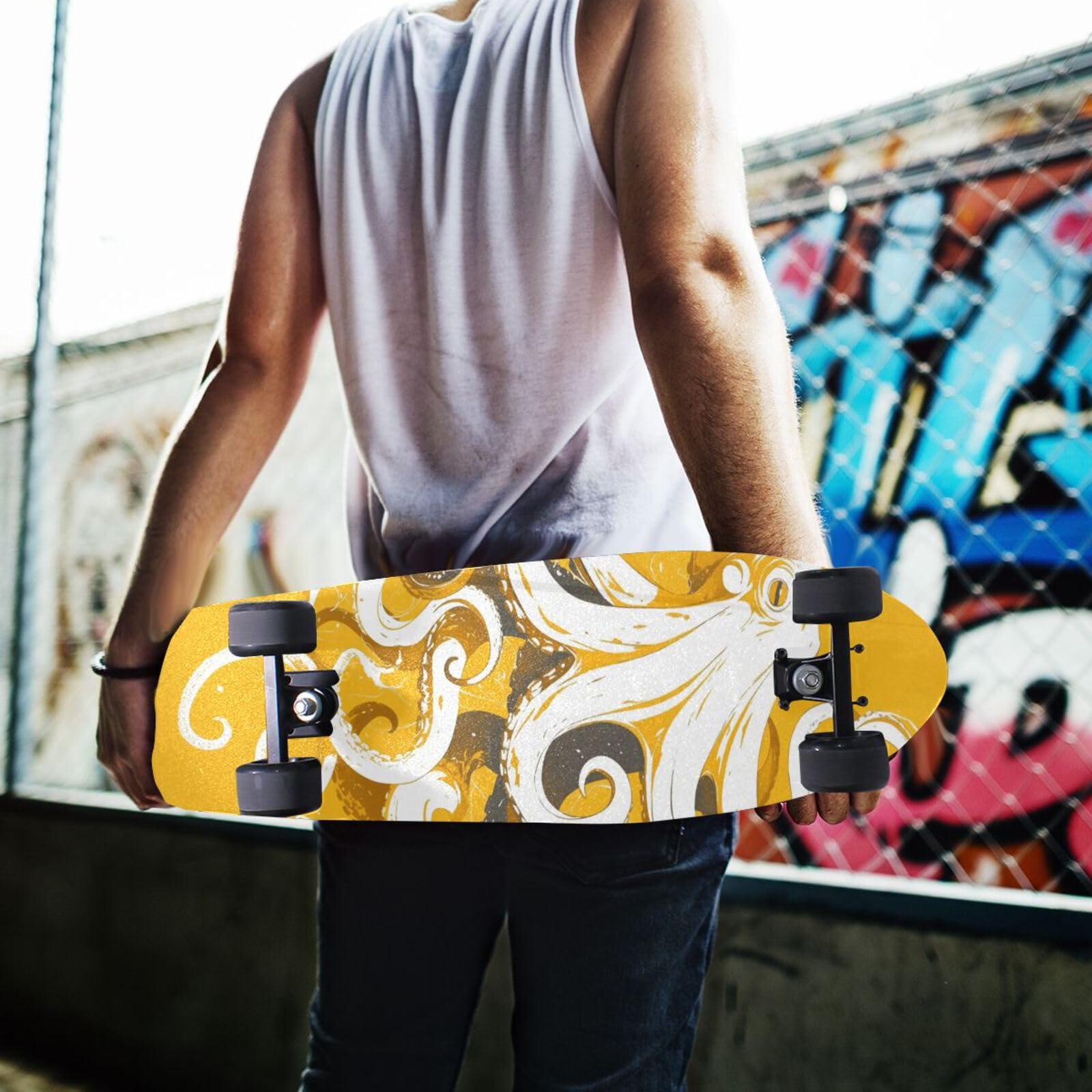 Zwierzę morze żółty Griptape deskorolka bez pęcherzyków Longboard Griptape, 101 x 25 cm