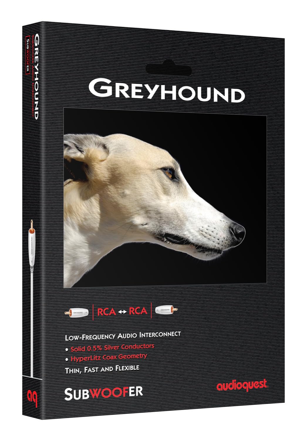AudioQuest Greyhound 2 m Subwoofer Cable, Plata