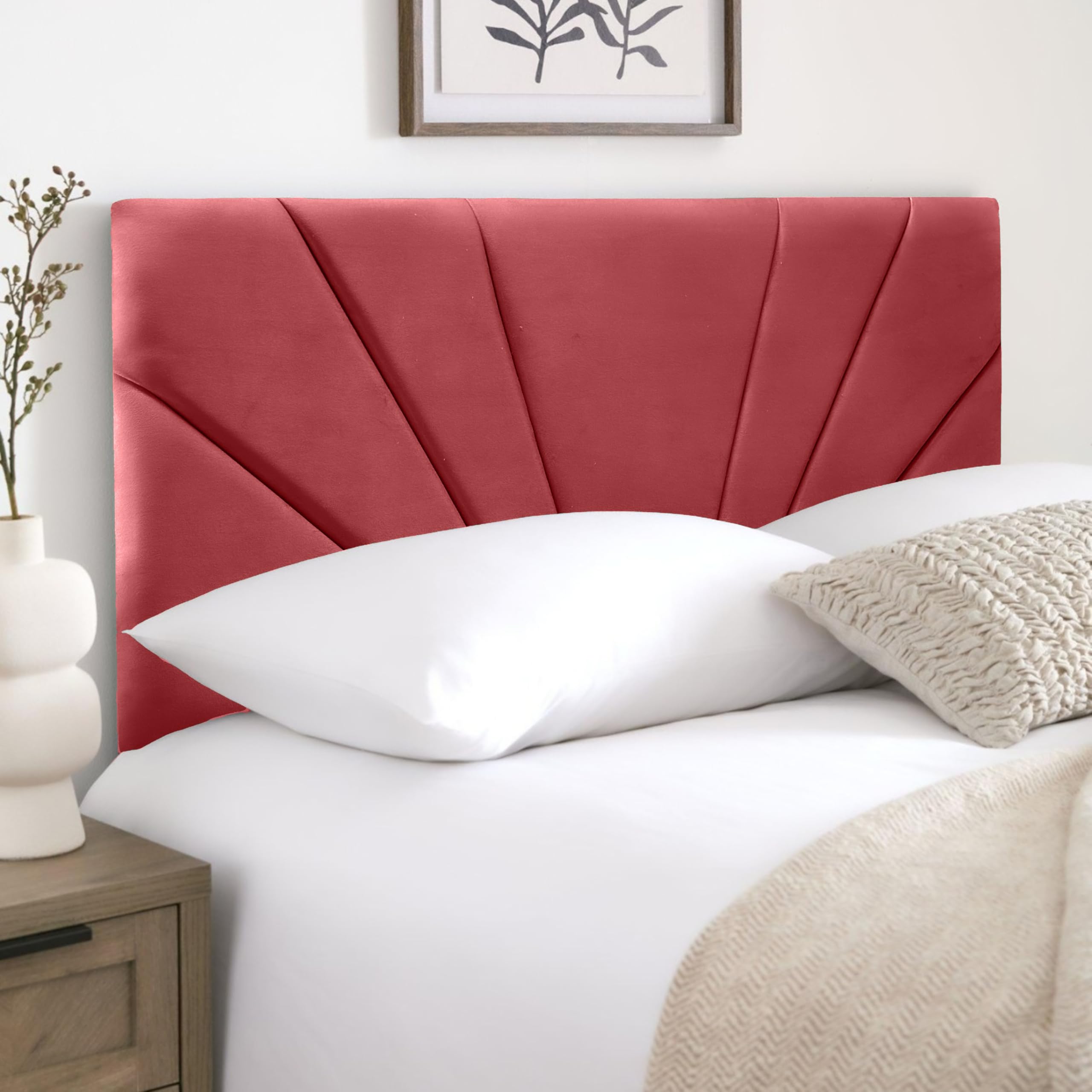 HB-1 Headboards for Beds – Butterfly 24'' Divan Bed Headboard – Headboards for Divan Beds, Bedroom & Hotel Furniture, Elegant Soft Plush Fabric Head Board