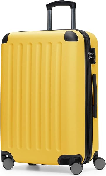 HAUPTSTADTKOFFER - Spree - Valigia Trolley rigido ABS TSA 4 ruote, 65 cm, 74 litres, Giallo - 1