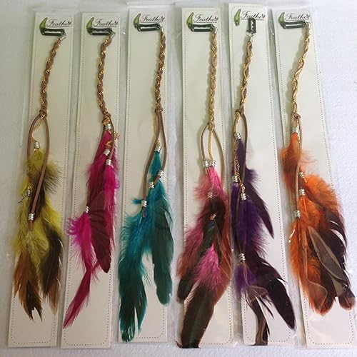 Miniatura 2 de 6 extensiones de cabello hippie boho hechas a mano para mujer con clip de plumas, peine de accesorios de bricolaje, tocado de horquilla