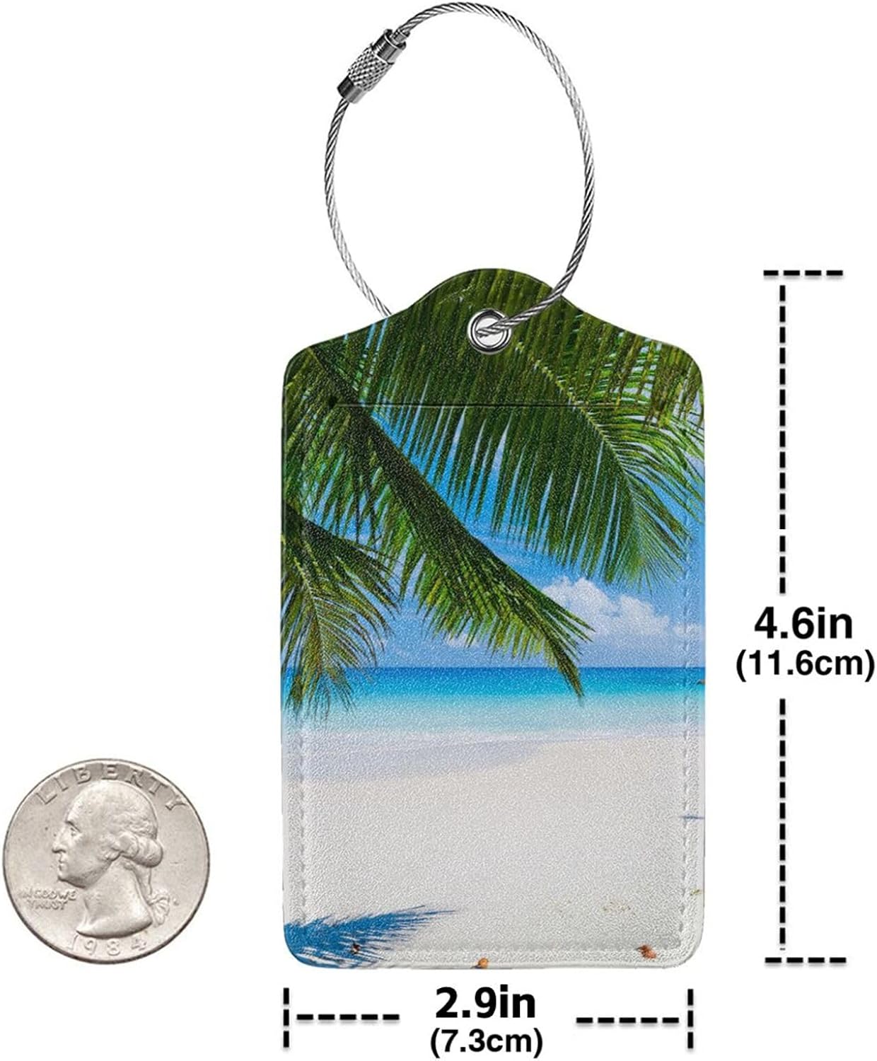 Palm Tree Luggage Covers and Luggage Tags, Elastic Washable Fashionable Anti-Scratch Protector, Summer Vacation Beach Travel Gifts for Men Women(L 26-28 Inch)
