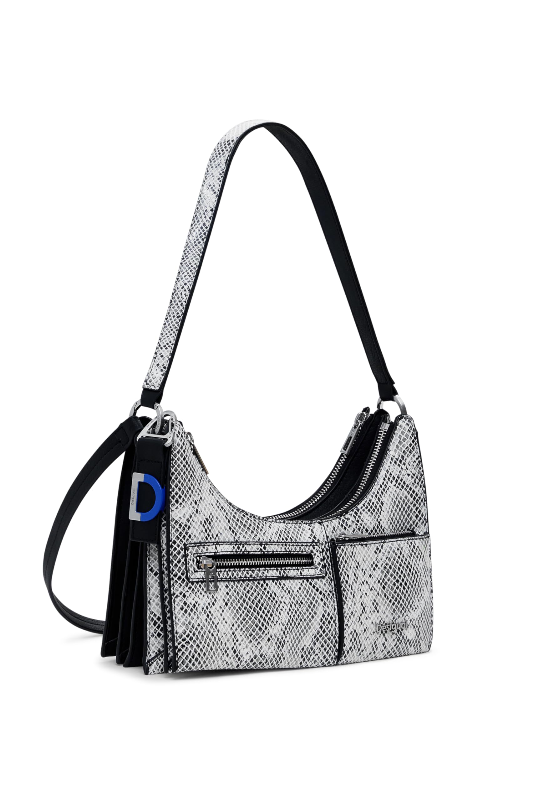 Desigual Damen Schwarz Schultertasche Umhängetasche Delta Vega Shoulder Bag Black
