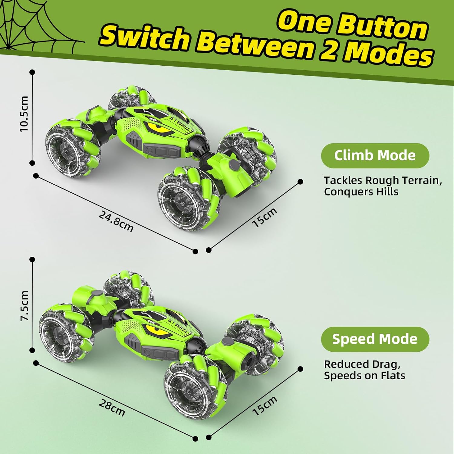 Unique 4WD High Speed RC Cars, Gesture Sensing Remote Control Cars for Boys 8-12, Double‑Sided Driving RC Drift Car, 360° Rotating Stunt Car Toys, Outdoor Toys for Kids Ages 6 7 8 9 10 11 12 Year Old