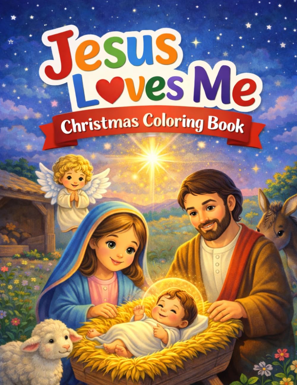 Jesus Loves Me: Christmas Coloring Book: A Christian Coloring Book for Toddlers & Kids Ages 2–7 with 20 Simple Pages and Parent Bible Verses (Jesus Loves Me coloring books)