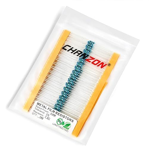 Vista 347 de Chanzon 100pcs 1/4W (0.25W) 33K Ω ohmios Resistencia fija de película metálica 0.01 ±1% Tolerancia 33KR MF Resistencias de orificio pasante