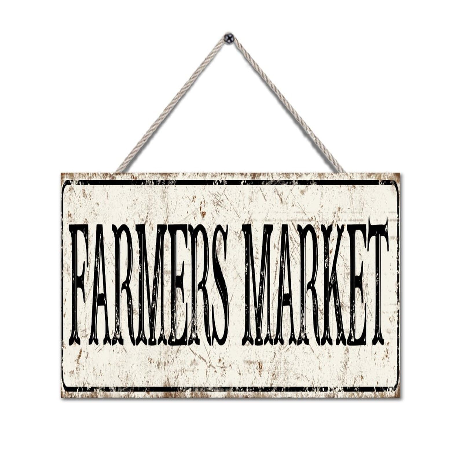Yelolyio Farmers Market Sign For Home Living Room Decor And Accessories Farmers Market Wooden Plaque Wood Sign For Home Decor House Decorations Living Room Wall Decor 8X12in