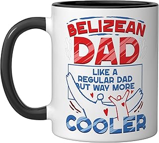 Belizean Dad Belize Belizeans Ceramic Mug, Black/White