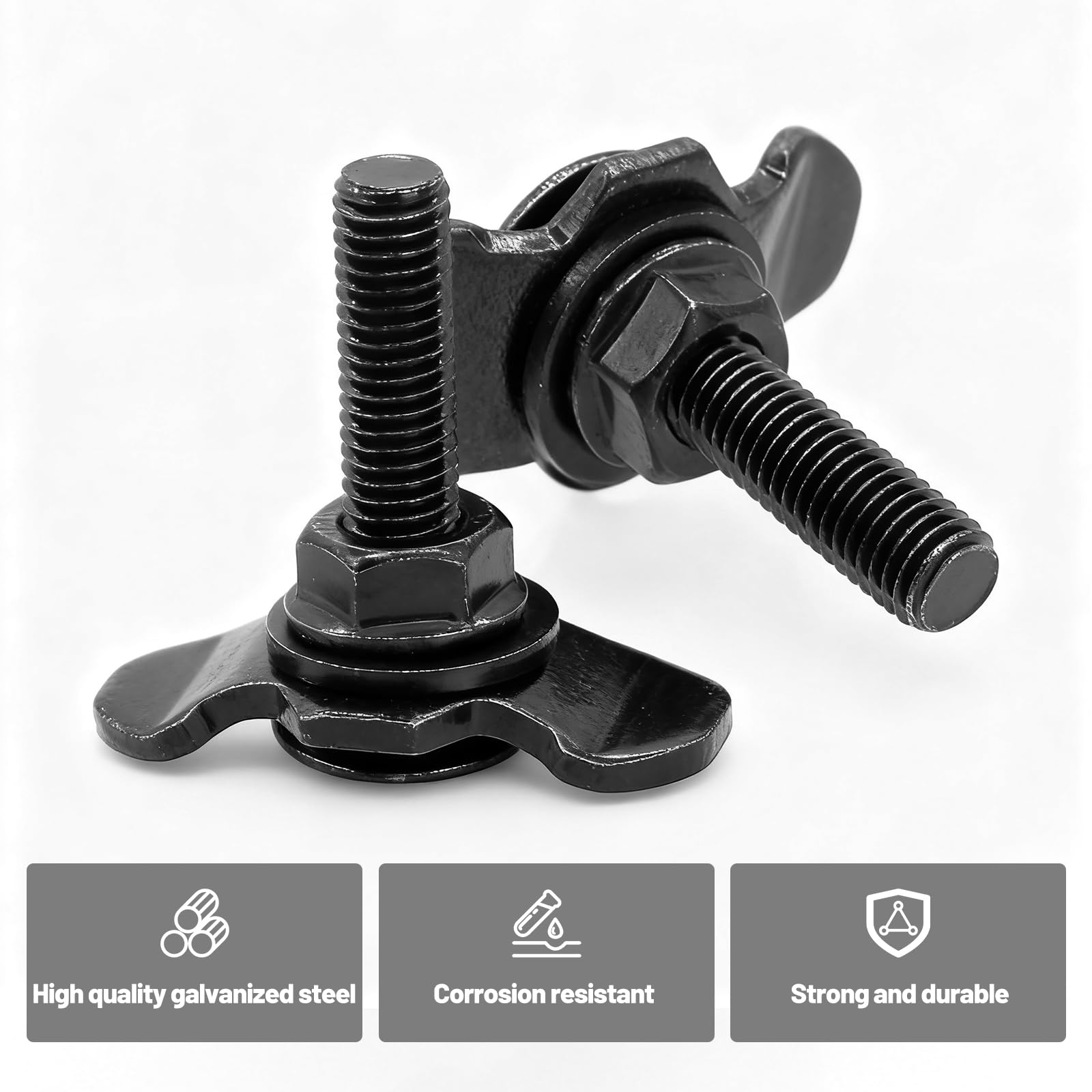 6 Stück Zubehör Airlineschiene Fitting Airline Schienen Zubehör M8 × 40MM 500daN Endbeschlag Schraubfitting für Airlineschiene Endfitting, Schwarz - 4