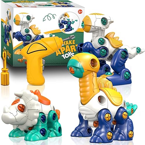 Miniatura 5 de Juego de juguetes de dinosaurio para niños de 3 unidades de construcción con herramientas de taladro eléctrico juego de juegos educativos de