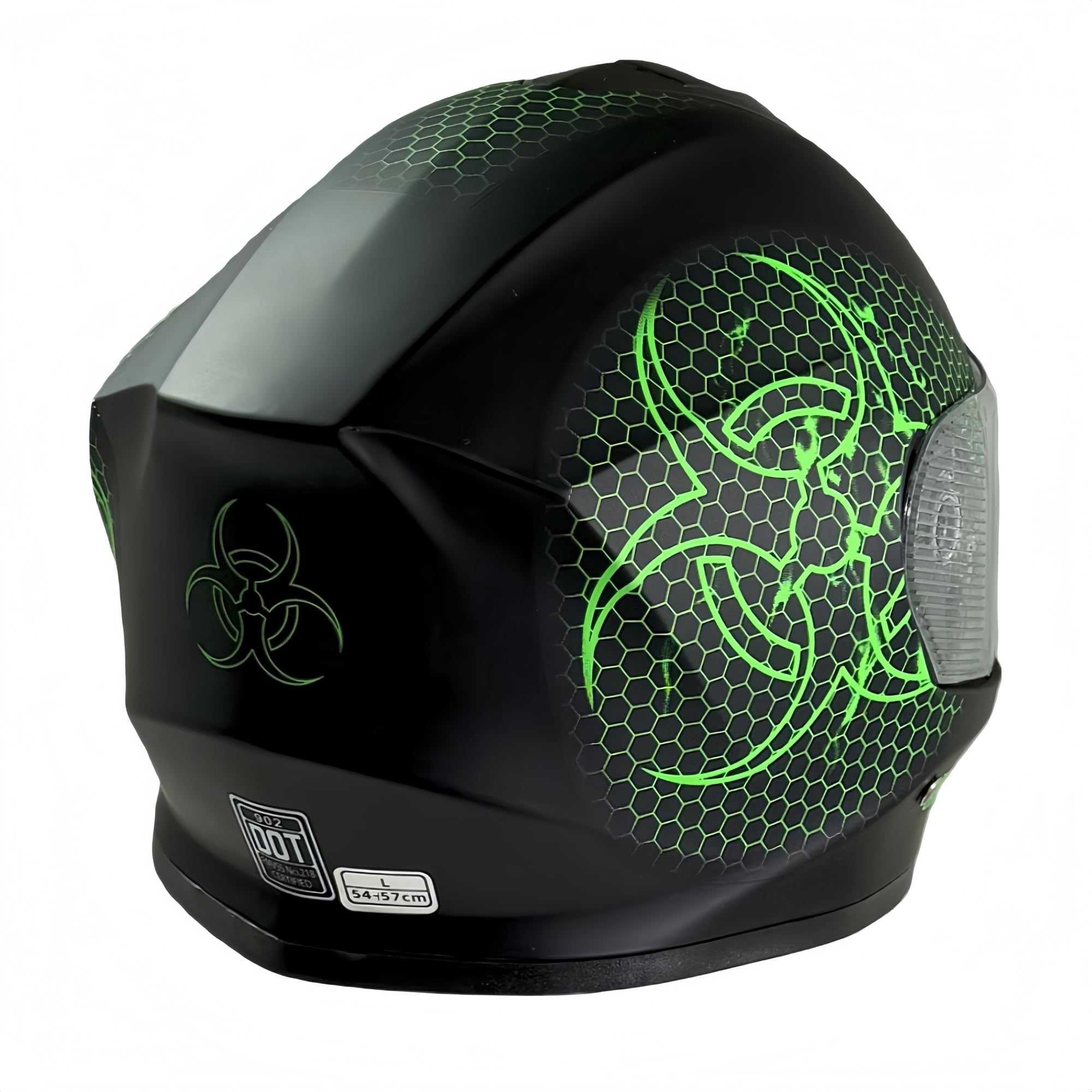 Kinder Integralhelm Bio-Hazard AHP – Motorradhelm für Kinder, ABS-Schale, robuster Kinderhelm für Downhill, Quad und Motocross, grün