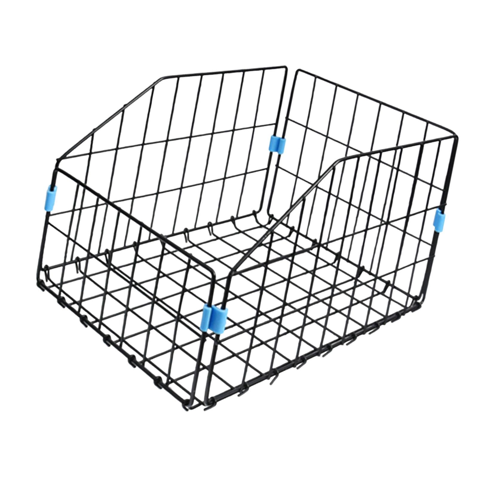 jojomis Bike Rear Basket Large Capacity Folding Iron Bicycle Basket Rear Rack Mount 16.54 x 12.20 x 10.24 inch Cycling Accessories