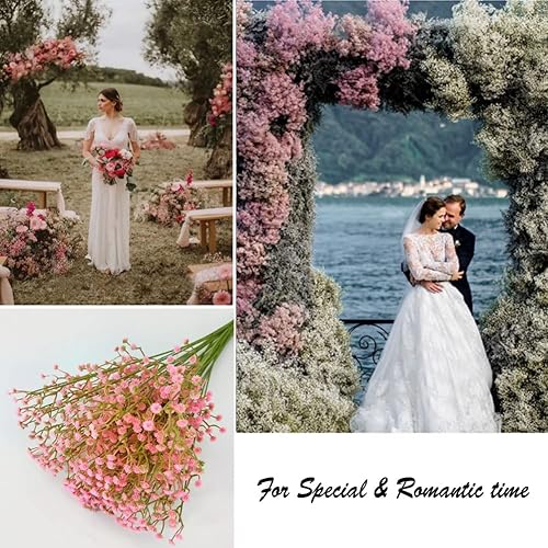 Miniatura 6 de 30 piezas de flores artificiales de aliento de bebé, ramos de gypsophila falsas flores de tacto real para decoración de boda, corona, arreglo
