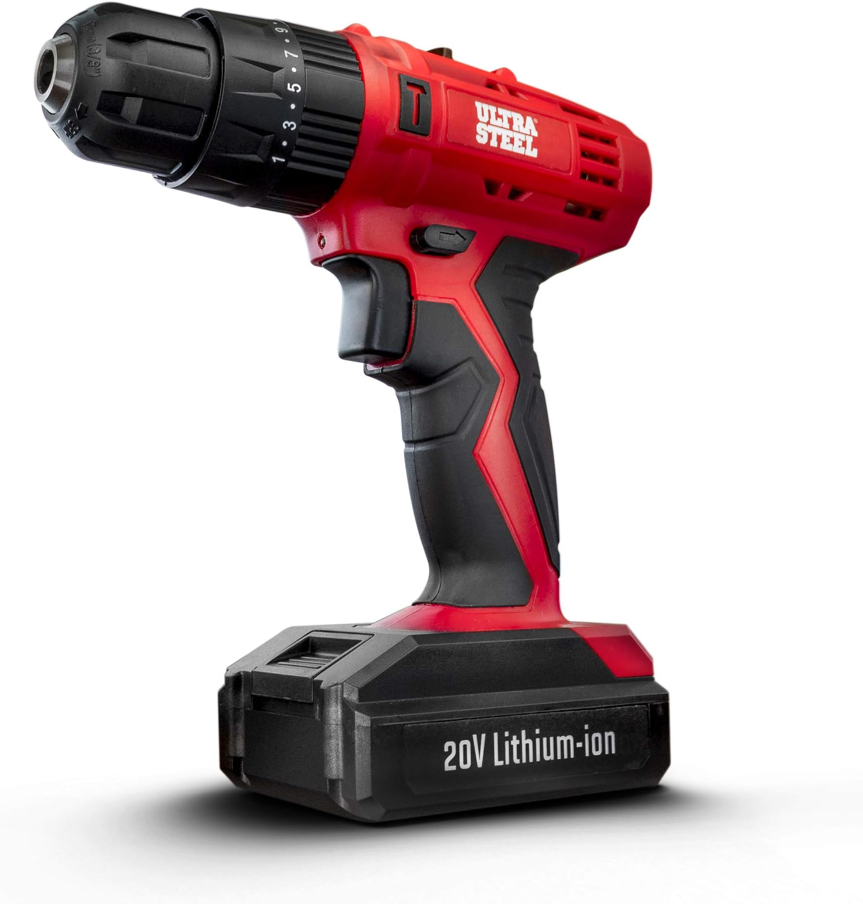 20V 1.3Ah Lithium-Ion 3/8” Cordless Hammer Drill Driver, 2-Speed, Adjustable Impact Function, 21+1 Position, LED Light, Keyless Chuck, 1-Year Warranty, Battery w/Charger Included AQ75024G
