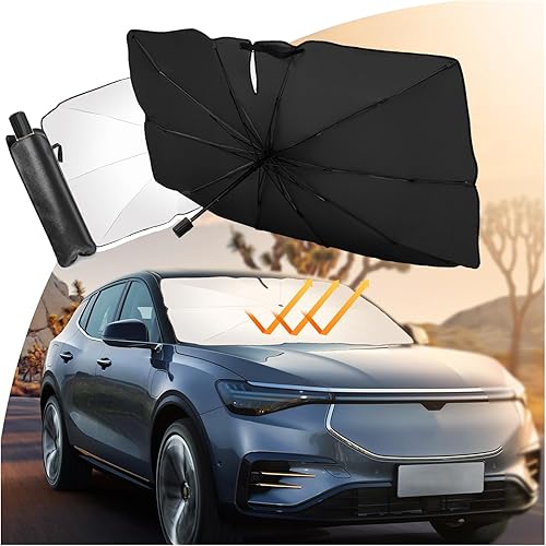 Parasoles para parabrisas  Nuevo reflector plateado de titanio bloquea el 99% de los rayos UV a través del vidrio automotriz, cubierta esencial para