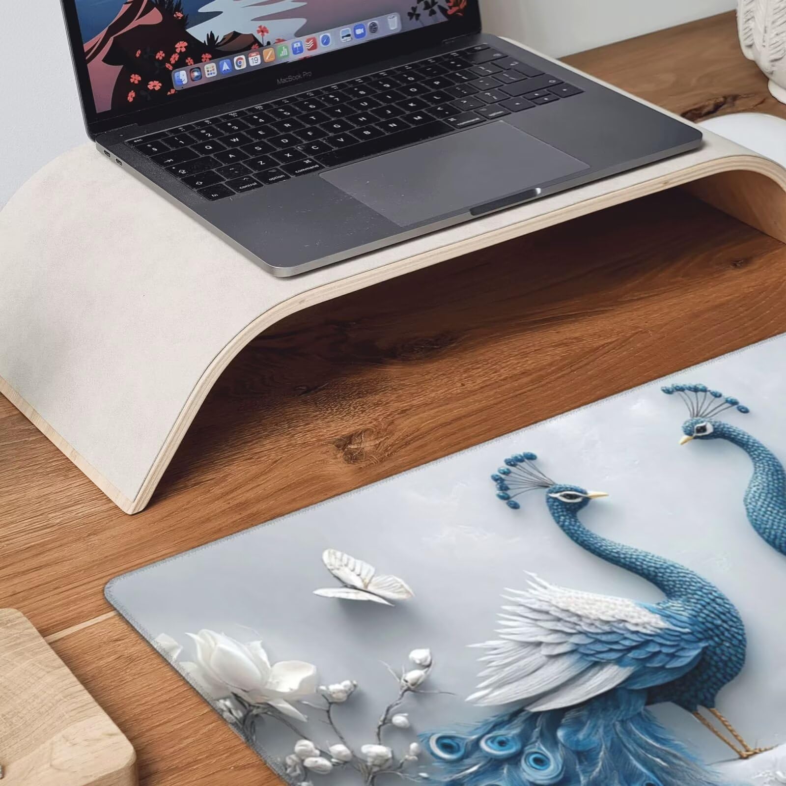 Podkładka pod mysz dla par XXL paw mata na biurko 1600 x 800 x 3 mm zmywalna podkładka do gier do laptopa, z antypoślizgową gumową podkładką dla graczy, PC, pracowników biurowych Y523