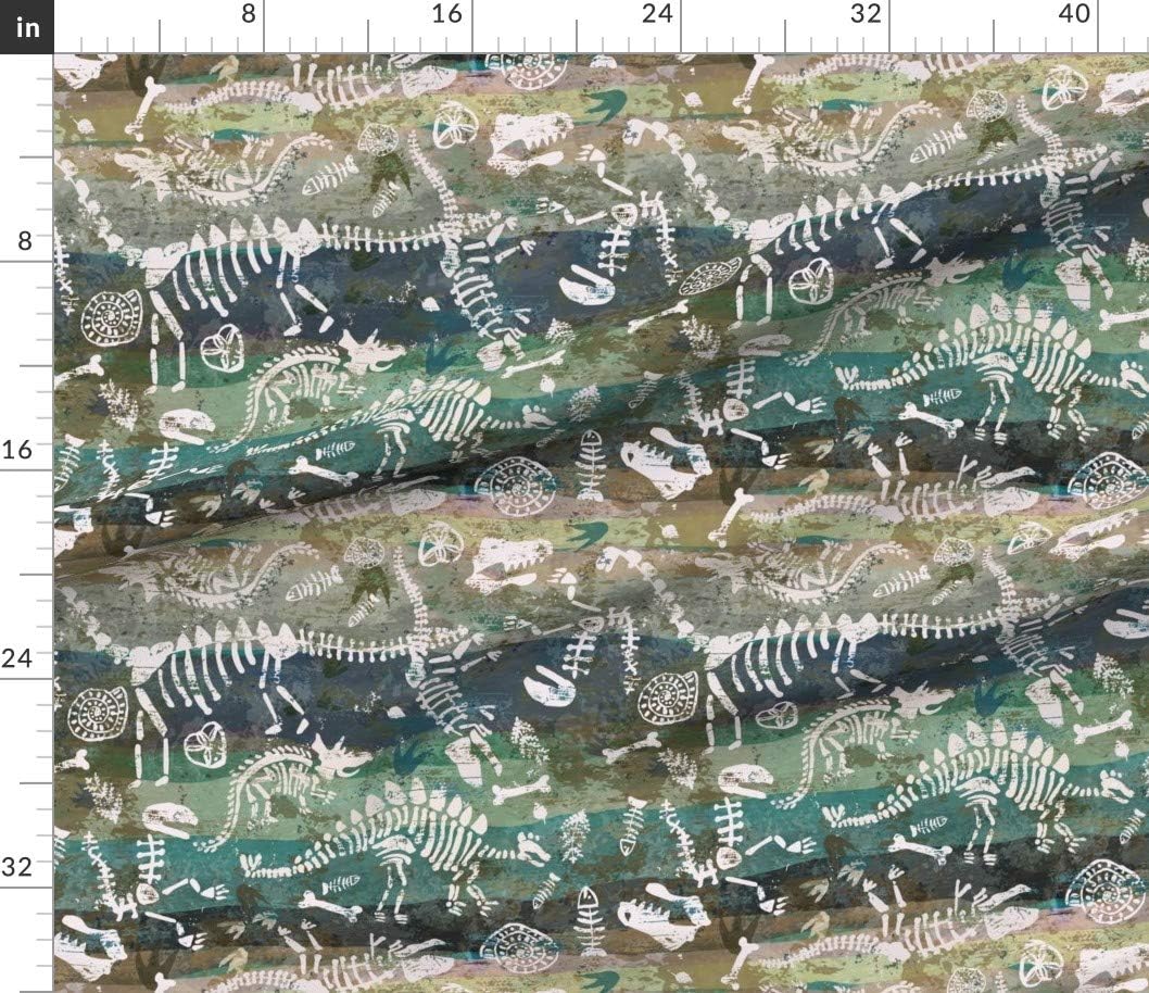 Spoonflower Fabric - Geology Bones Rocks Geode Printed on Petal Signature Cotton Fabric by The Yard - Sewing Quilting Apparel Crafts Decor