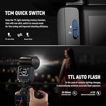 NEEWER Z2-N 2.4G TTL Round Head Flash Speedlite Compatible with Nikon, 76Ws Speedlight with Upgraded UI, Modeling Lamps, TTL/M Quick TCM Switch, 1/8000s HSS, 2600mAh Battery, Cleaning Cloth