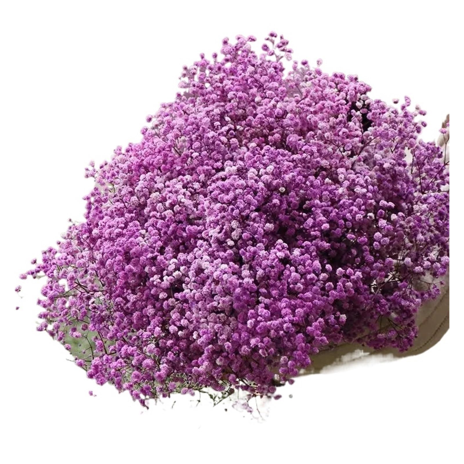 WJIAYAO dried gypsophila flowers 110g Gypsophila Dried Flowers Home Decor Artificial Flower Baby Breath Wedding Head Table Bride Bouquet(Purple)