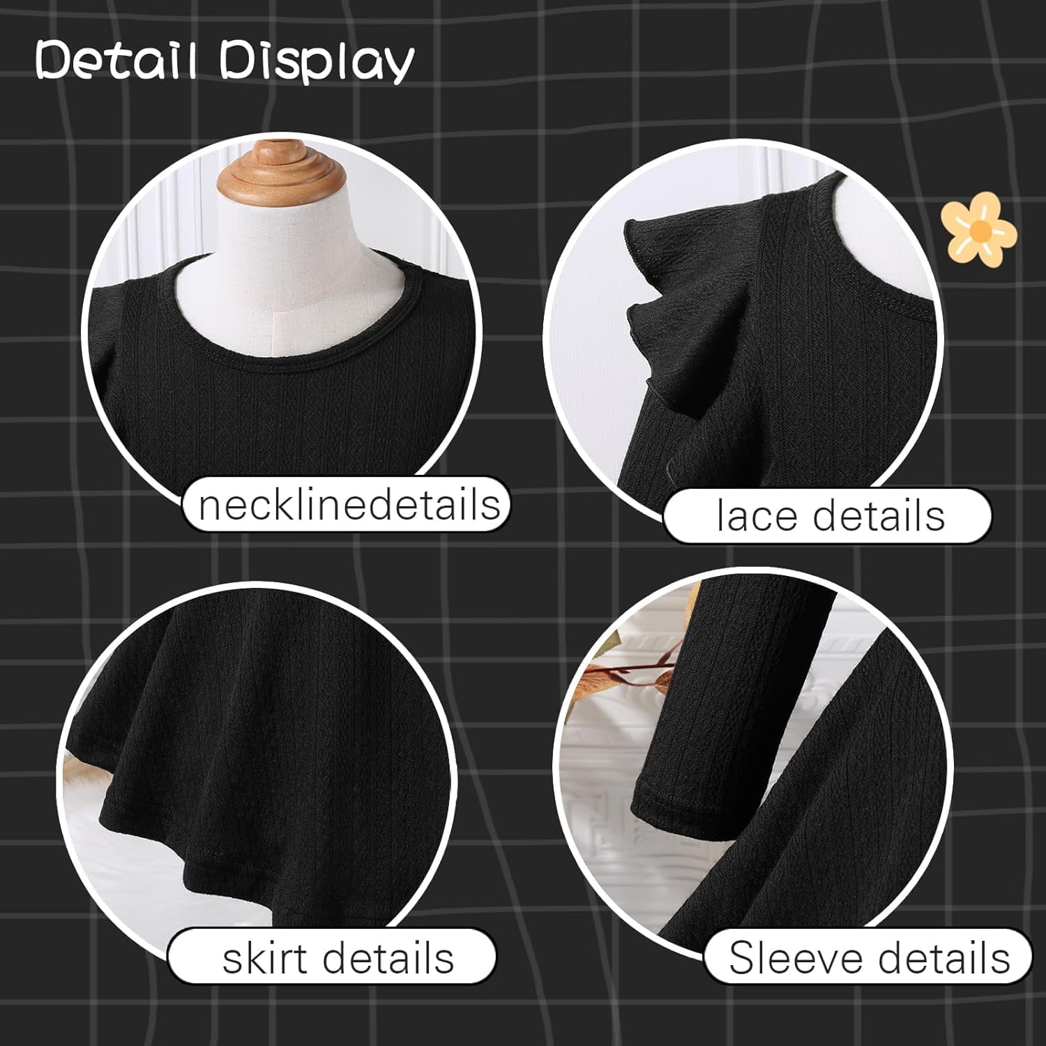 Toddler Girl Christmas Dress Baby Sweater Dresses Ruffle Ribbed Knit Long Sleeve A-Line Swing Fall Winter