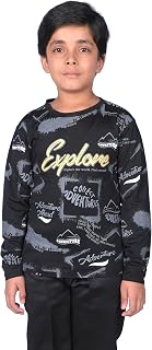 CocoBelle NYC Boys Printed Full Sleeve T-Shirt Cotton Round Neck (7-8 Years) Black Price In India