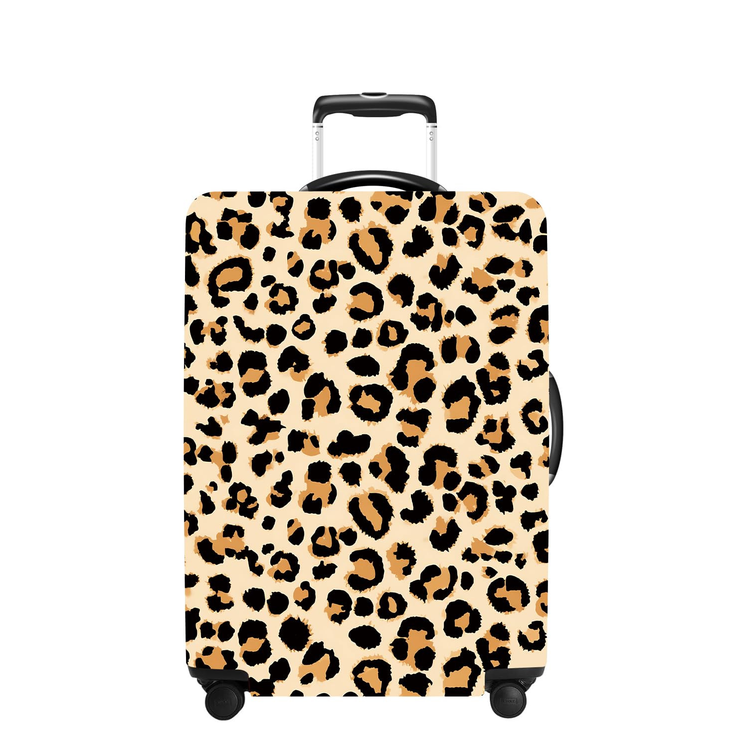 CRYSLOVE Kofferhülle Schutz,Elastische Waschbare Kofferschutzhülle Passend für 18-32 Zoll,Staubdicht Kratzfest Kofferüberzug für Reisen (Leopard Muster, L (28-30 Zoll))