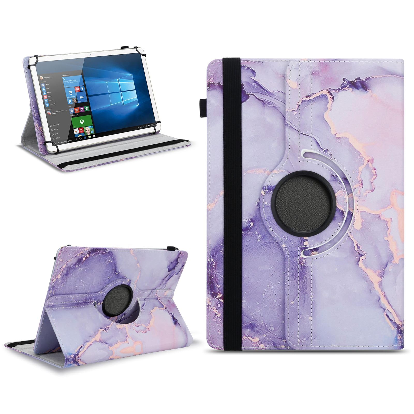NAUC Tablet-Hülle Für VALE V11E / V10E / V10A – 360° Drehbar, Mit Standfunktion, Aus Kunstleder, Motivauswahl
