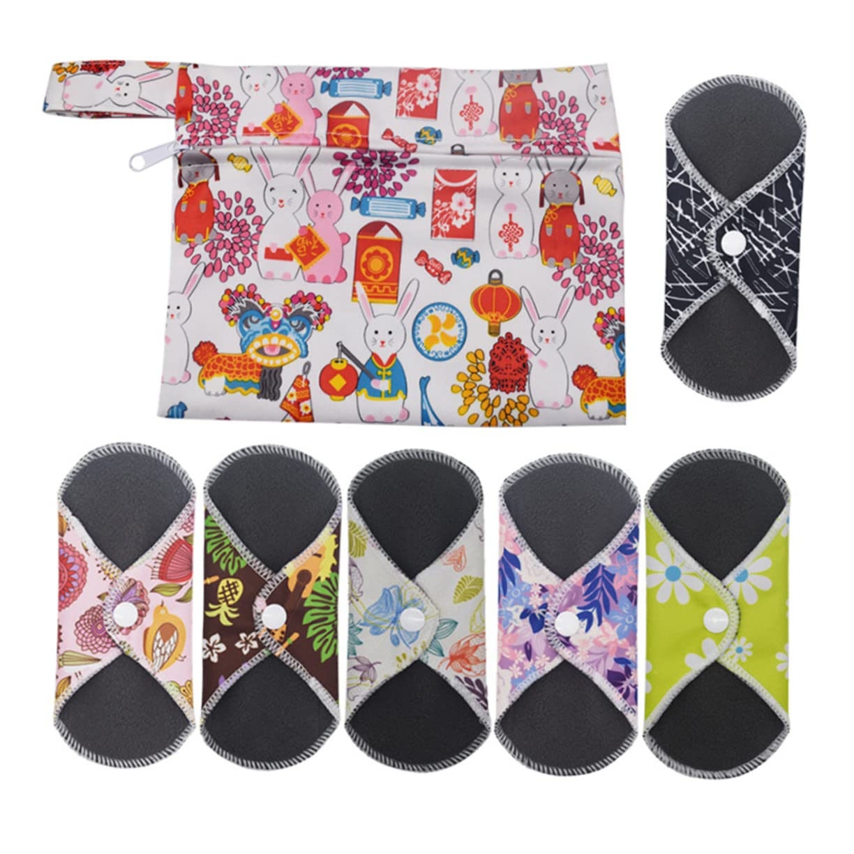 Beaupretty 2 Juegos De 7 Piezas Compresas Menstruales Para Durante La Noche Bragas Reutilizable Revestimientos Cambiando Almohadilla De Remojo Absorbente Almohadilla De Toalla
